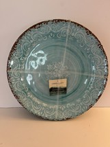 Cynthia Rowley Blue Rustic  Crackle Scroll Dinner Plates 11&quot; Melamine - ... - $39.59