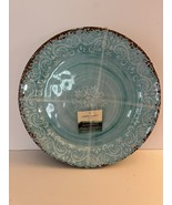 Cynthia Rowley Blue Rustic  Crackle Scroll Dinner Plates 11&quot; Melamine - ... - $39.59
