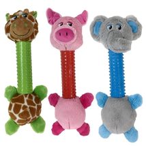 Dog Toy Silly Fun Tug Toss Play Toys Zoo Animals Plush Pig Giraffe Eleph... - £16.73 GBP+