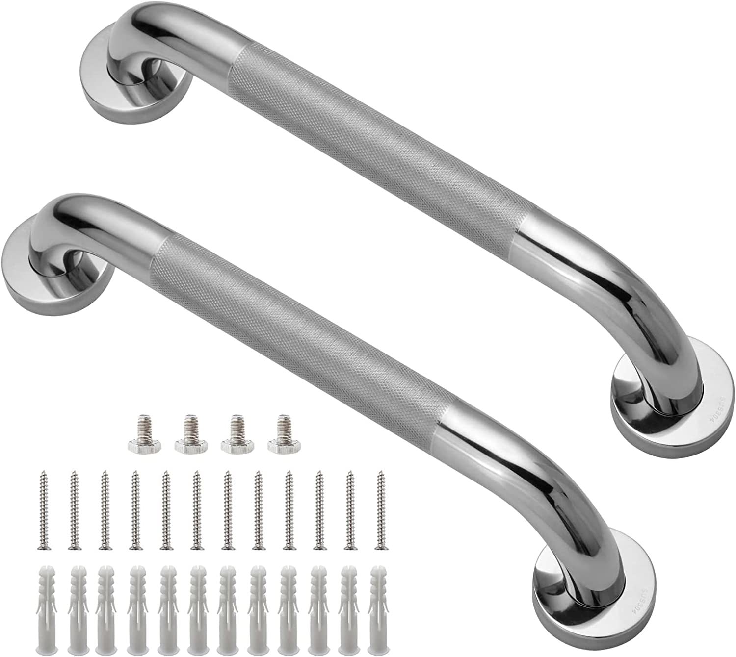 Rockgoya Shower Grab Bar, 2 Pack 12 Inch Bathroom Grab Bar, 304 Stainles... - $37.94