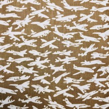 Airplanes Jets Airport Fabric 100% Cotton by Cranston Print Works, 17&quot; L x 45&quot; W - £4.00 GBP