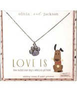 Necklace Sterling Paw  Love Is How Excited Your Dog Gets Olivia and Jackson - $302.61 MXN
