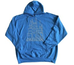 Castle Life Fantasy Crystal Studded Hoodie Sz M Blue Magic Kingdom Lil T... - $29.65