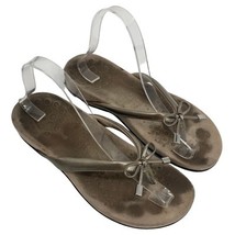 Vionic Flip Flops Women&#39;s SZ 8 gray Bella Toe bow Comfort Luxury sandals - $8.55