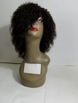 100% Humain Kinky Remy Cheveux Bouclé Complet Perruque 8 " Fait Main Noir - $123.75