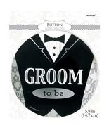 Jumbo Groom To Be Award Button with Pin Back 5.8&quot; Round Wedding Bridal New - $132.99 MXN