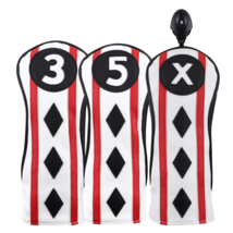 Majek Golf Clubs Poker Diamond Black Red White #3/5/X Fairway Wood Headcover Set - £31.38 GBP