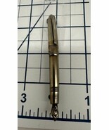 Brooch Pin Fountain Pen Silver Tone Metal Enamel Crystal Detail 3&quot; Vintage - $23.02 CAD