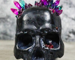 Black Gothic Macabre Spiky Two Tones Crystal Cavern Mine Cranium Skull F... - $23.50