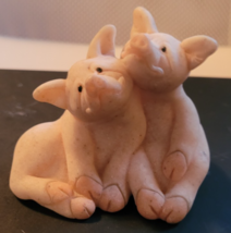 Ceramic Pigs Quarry Critters Sad Pouting Pink Shelf Mantle Tabletop Pepp... - $14.99