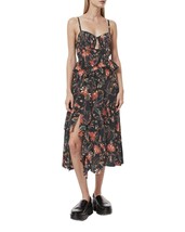 Ulla Johnson renata floral ruffled midi dress Obsidian Floral Black - $426.00