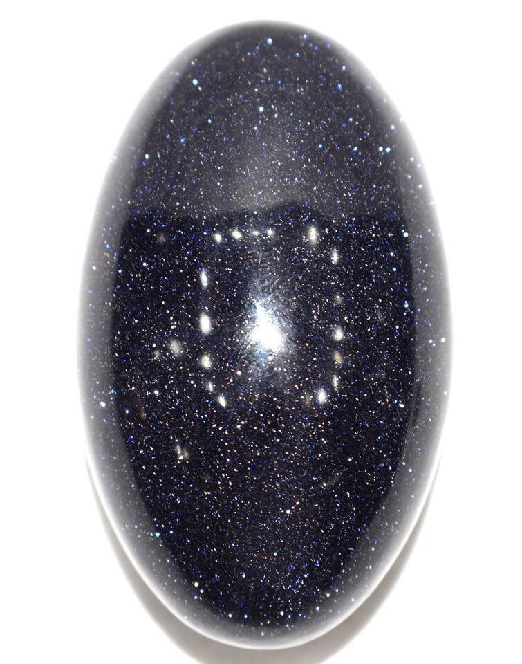 Blue Sunstone Shivling / Shivalingam In Natural Glitter Blue Sunstone - ... - $89.10
