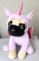 Pug Plush in Purple Pegasus Costume Fun Express Dog Unicorn Plush EUC - $12.49
