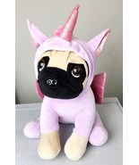 Pug Plush in Purple Pegasus Costume Fun Express Dog Unicorn Plush EUC - £9.97 GBP