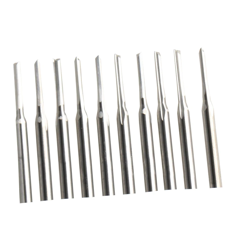 10 pcs 3.175*2.0*12mm 2 flutes straight router bit, cnc carbide bits, cutting to - £270.29 GBP