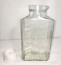 Anchor Hocking Glass Juice Water Ribbed Refrigerator Pitcher Jar W/ Lid Vintage - £11.78 GBP
