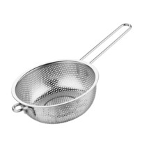 Stainless Steel Colander With Single Long Handle Large Metal Strainer Ki... - £47.95 GBP