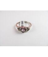 925 STERLING SILVER RING WITH HEART WITH PURPLE STONE  Size 5 - €25,18 EUR