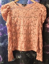 Beautiful Pink Lace Princess Sheer Top By Ambiance Size XL Fits Like M/L Exc PO - £10.10 GBP