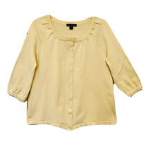 Designer Originals Vintage 90’s Womens M Buttercream Button Up Cardigan Sweater - £13.29 GBP