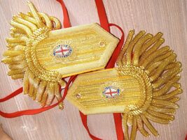 British Empire Officer Epaulettes: Gold Shoulder Tassels, Reenactment Co... - $225.00