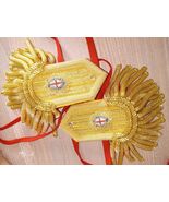 British Empire Officer Epaulettes: Gold Shoulder Tassels, Reenactment Co... - $225.00
