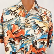 Munsingwear Hawaiian Aloha L Shirt Hibiscus Flowers Islands Palm Trees T... - £31.96 GBP