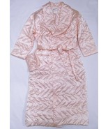 IMPROMPTU Women&#39;s Vintage QUILTED ROBE + Pouch Satin Pink Polyester Tie ... - £43.24 GBP