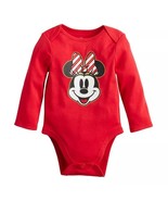 Disney Minnie Mouse Baby Girl Holiday Bodysuit Long Sleeves 3 MT - £12.03 GBP