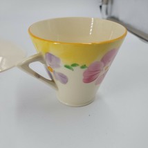 Phoenix ChinaTea Cup Bone China Hand Painted Yellow Pink Flowers 550A VTG - $11.98
