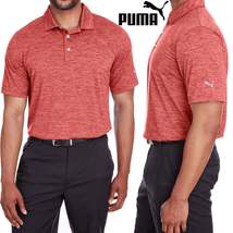 Puma Golf Men&#39;s Icon Heather Polo Brand New MSRP $50 Red Size Large BRAN... - £25.06 GBP