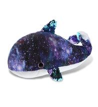 Whale Space Flip Sequin Plush 13 Inch, Reversible Sequins Stuffed Toy - £30.04 GBP