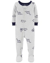 Carter’s Baby 1-Piece Dinosaur Cotton Blend Footie PJs, Blue/White, 18mos - £9.46 GBP