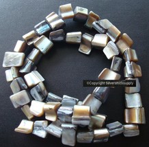 Natural baroque abalone sea shell drilled nugget beads 15 Inch strand bs330 - £2.33 GBP