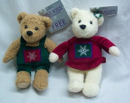 Kissing Hallmark Kiss Kiss Mistletoe Teddy Bears 9&quot; Plush Stuffed Animal Set New - £15.51 GBP