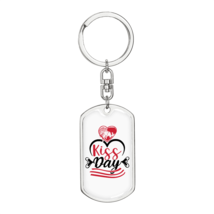 To My Wife  Kiss Day Stainless Steel or 18k Gold Premium Swivel Dog Tag ... - £29.94 GBP+
