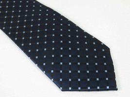 Men's Woven Tie Hankie Set J.Valintin Private Collection R85 Navy Square Dots image 2
