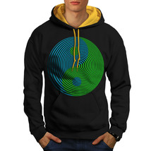 Yin Yang Spiral Fashion Sweatshirt Hoody Yin Yang Men Contrast Hoodie - £19.17 GBP