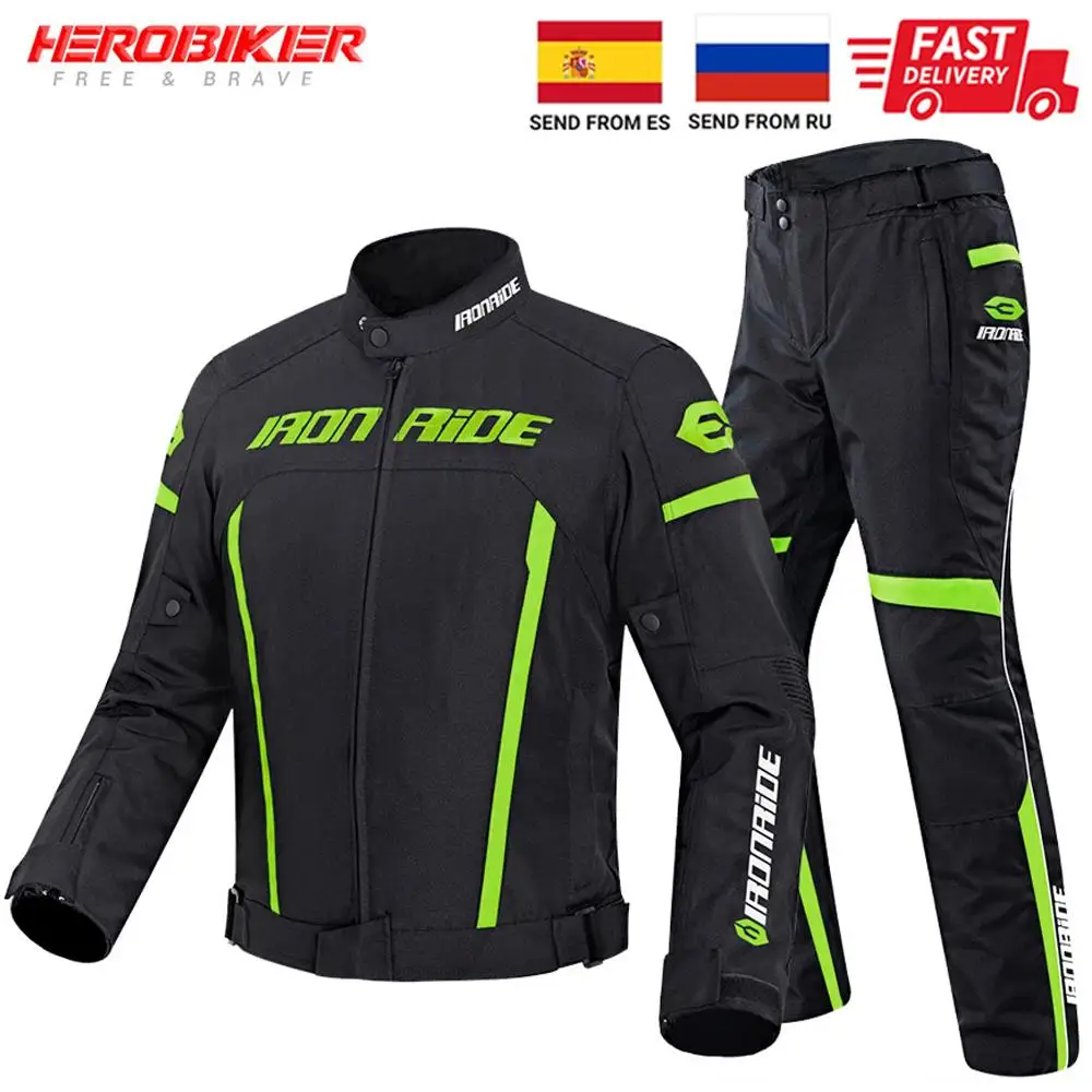 Motorcycle Jacket Suit Waterproof Motorcross Jacket Pants Moto Jacket Windproof - £101.45 GBP+