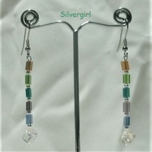 Colors of The Rainbow Cube Stick Earrings - £7.98 GBP