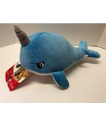 Pet Lou PETLOU Dog Plush Squeeky Crinkly 13&quot; NARWHAL Pup Toy - £12.45 GBP