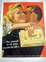 1942 Color Ad Whitman&#39;s Sampler A Woman Never Forgets The Man Who Remembers - £7.98 GBP