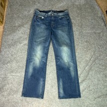 7 For All Mankind Mens Jeans 34x32 Blue Straight Relaxed Denim Pant Casu... - $24.98