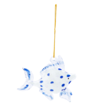 Beachcombers Glass Glow In The Dark Fish Coastal Nautical Christmas Ornament - £9.32 GBP