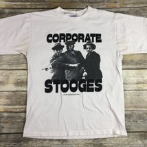 Vintage 1997 The Three Stooges Corporate White Short Sleeve Shirt Single... - $11.82