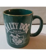 Vintage 1980 Salty Dog Surf Shop Green Marbled Coffee Mug Tea Cup Gold T... - $16.70