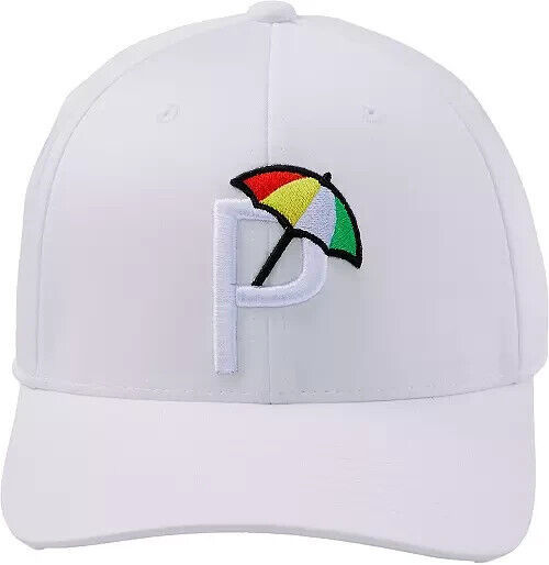 Palmer P Cap by Puma - Palmer Logo Puma White Hat - Free Palmer Lapel Pin - $39.55