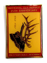 VTG National Elk Refuge Jackson Hole Wyoming 75th Anniversary 1912-87 Enamel Pin - $12.99