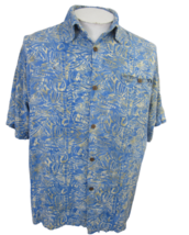 YogaBound Men vintage Hawaiian camp shirt L pit to pit 24 aloha luau tropical - £15.77 GBP