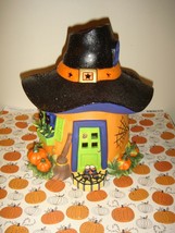 Partylite Halloween Witch Hat House Pumpkin Tealight House Candle Holder P8607 - £14.89 GBP
